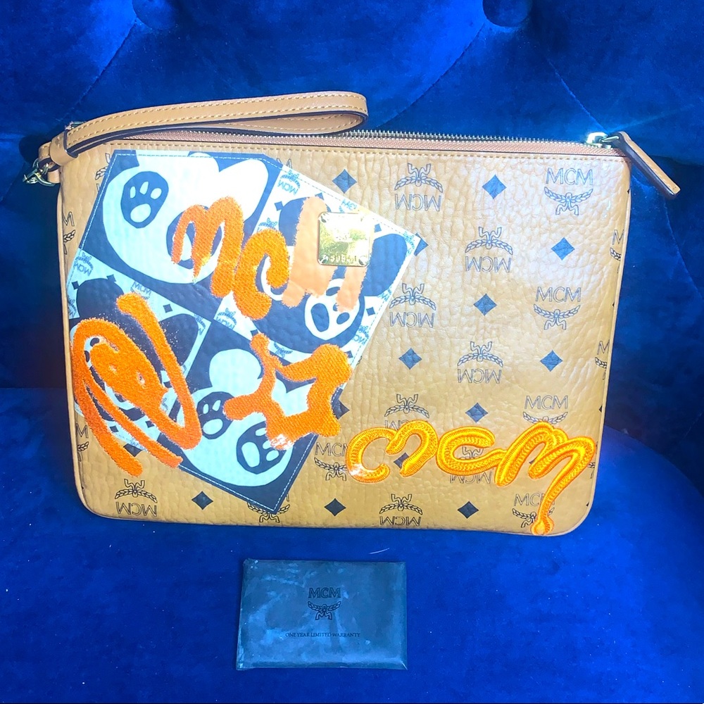 MCM Berlin Bear Visetos Handbag/Clutch